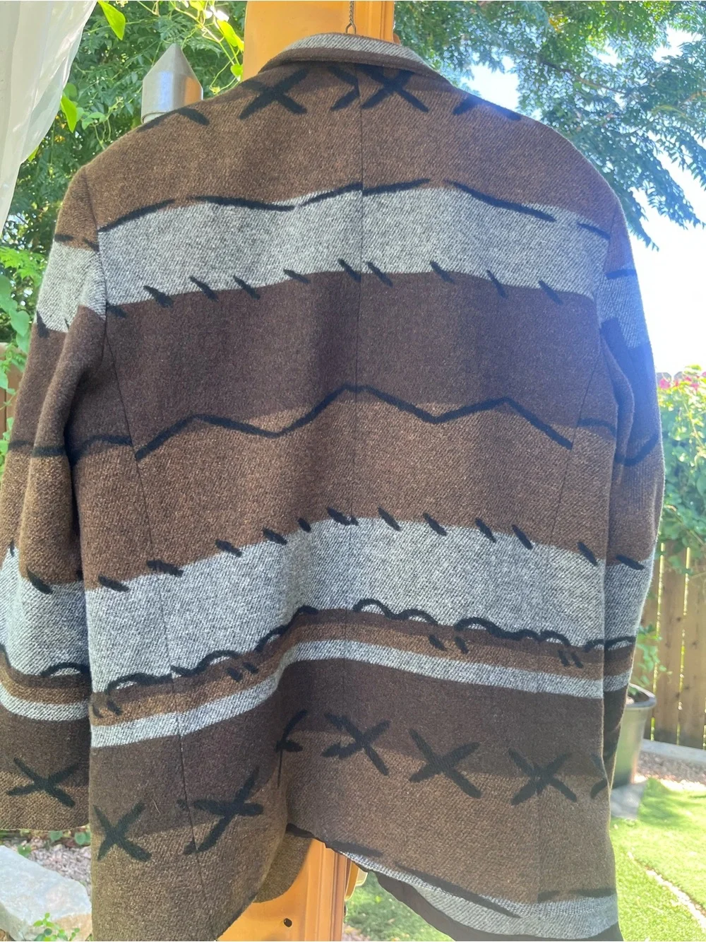 Silverado Vintage Wool Western Sport Coat Blazer Mens 42R Cowboy Blanket Stitch